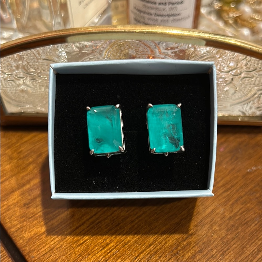 Colombian Emerald Doublet Earrings